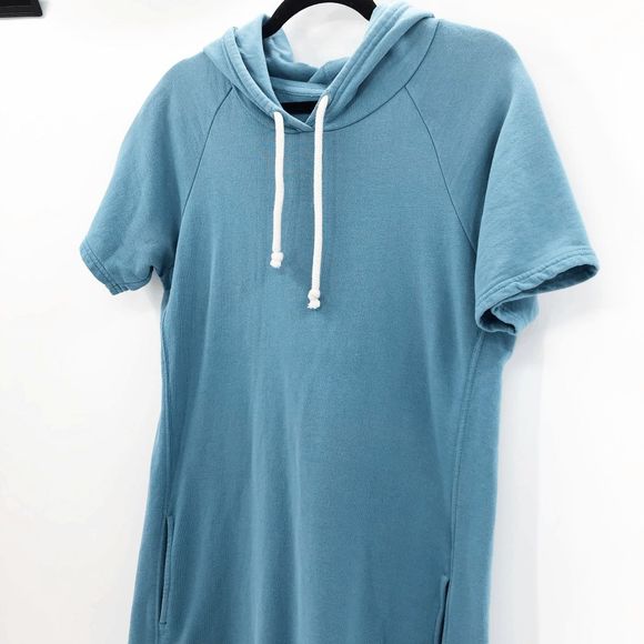 Pact Women's Blue Short Sleeve Hoodie Sweater Dress Size M - Picture 5 of 7